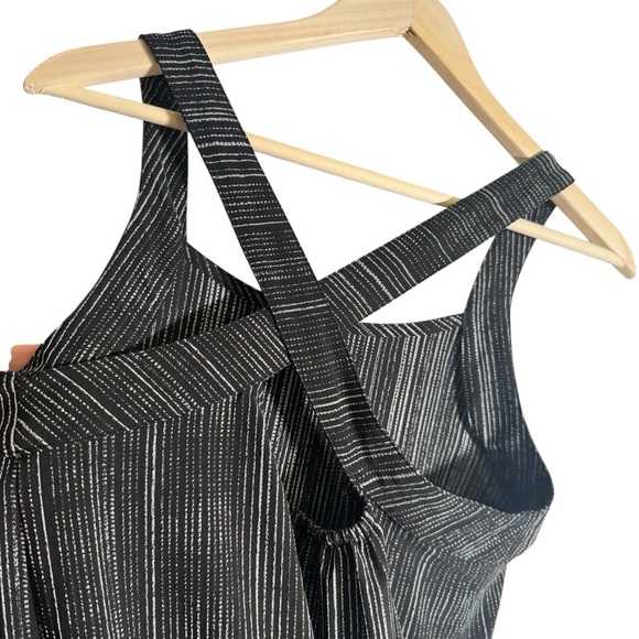 Athleta Arrival Maxi Dress Amara Stripe Black White Athleisure Size Medium - Picture 6 of 7